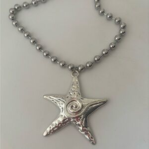 New Silver stainless steel  Starfish Pendant Necklace
